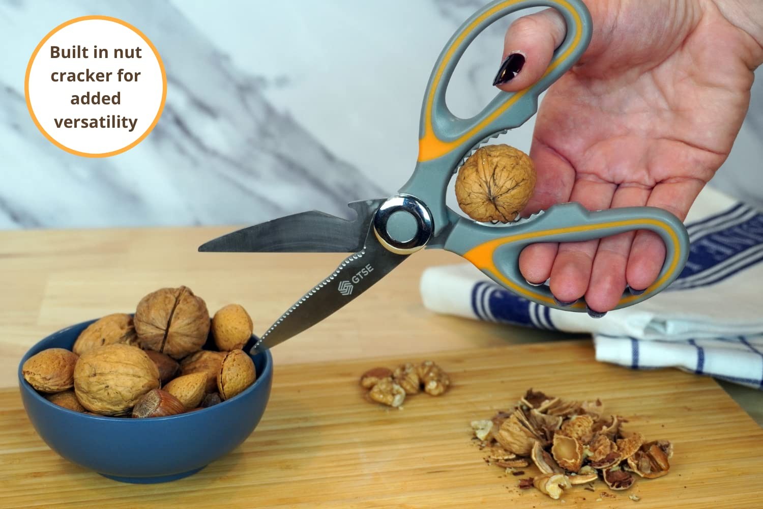 Heavy Duty Kitchen Scissors Sharp Stainless Steel Blades Comfort Grip