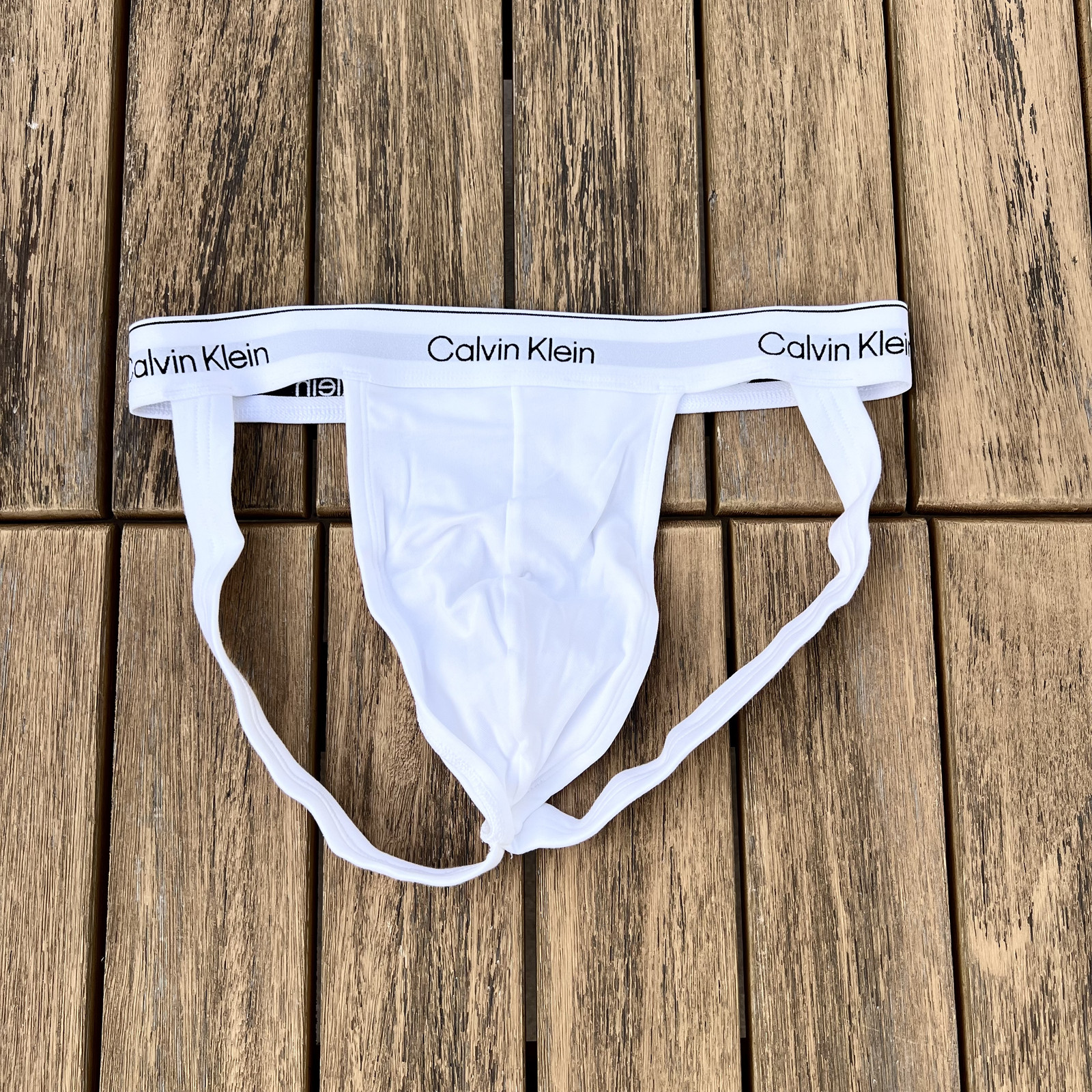 Calvin Klein Mens white  icon cotton stretch  jockstrap jock strap underwear