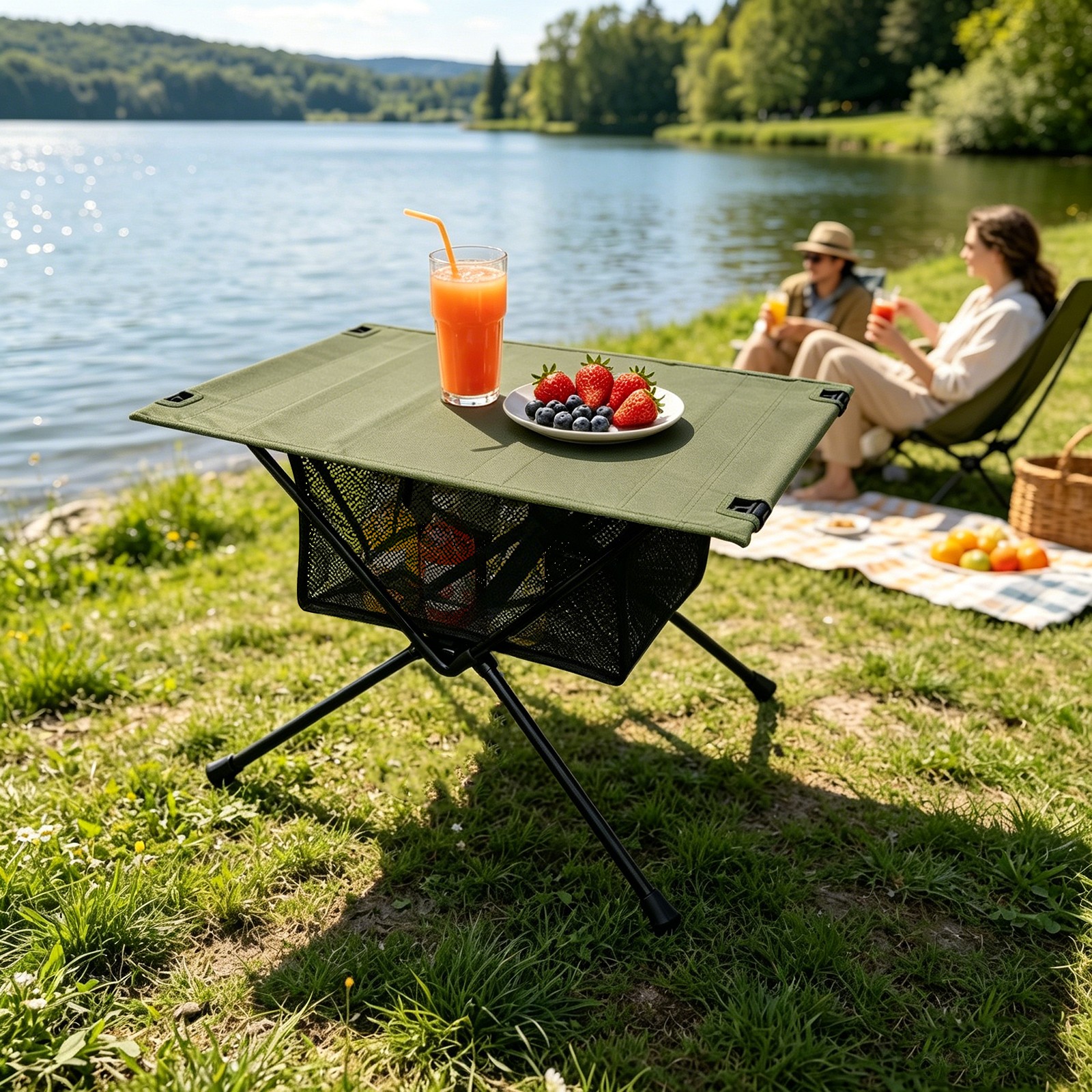 Foldable Camping Table, Outdoor Portable Picnic Table For 1–2 People