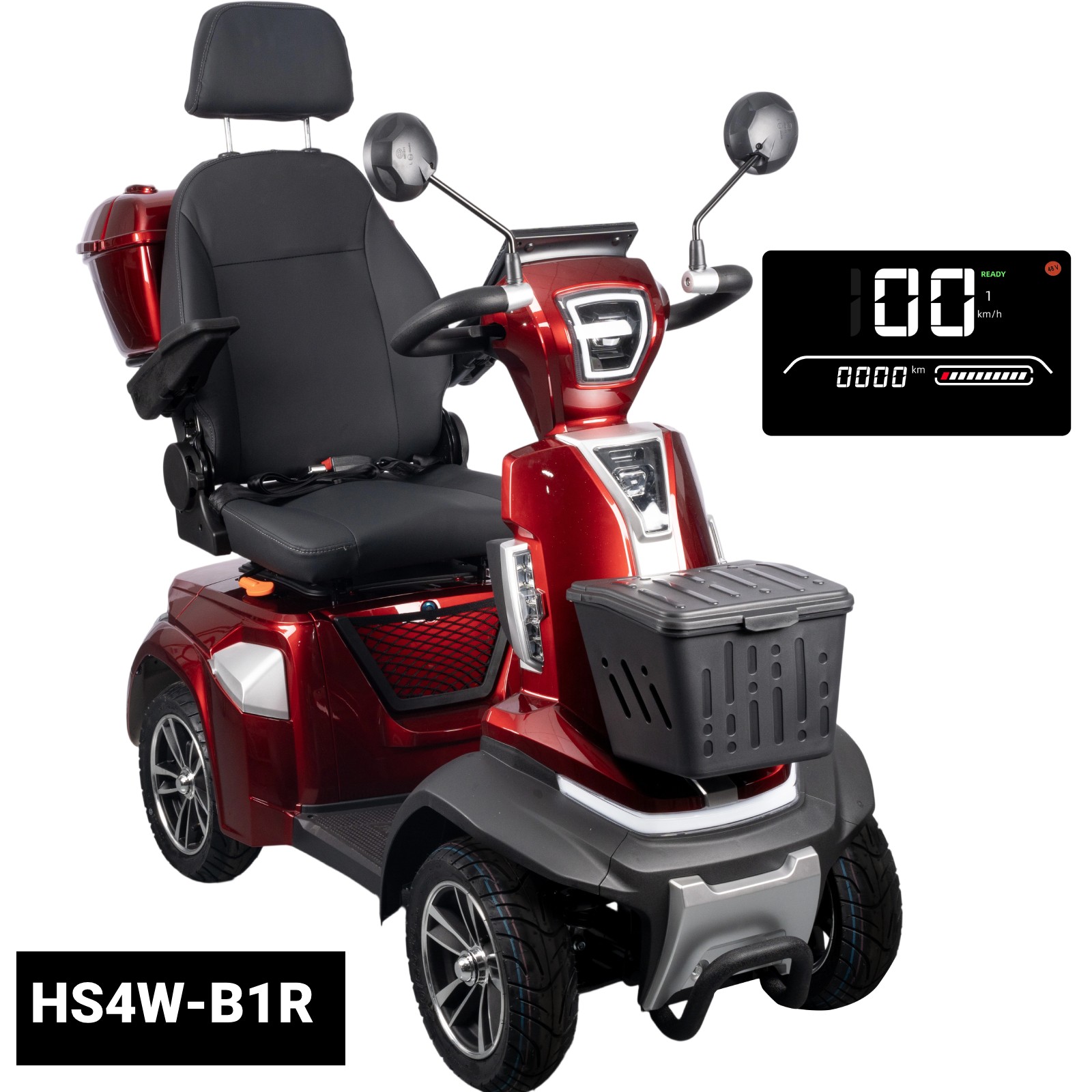 500W 4-Wheel Electric Mobility Scooter for Seniors & Adults, 12.4 mph Max Speed