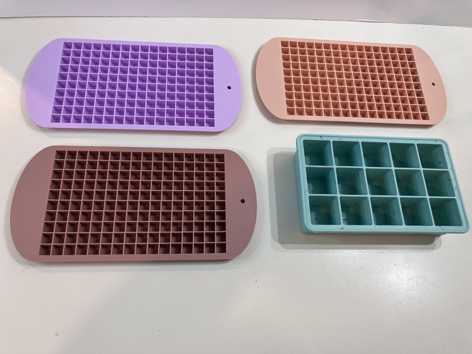 Silicone Mini Ice Cube Trays 3 Pack 160 Crushed Ice 1 Small Silicone Ice Tray 15