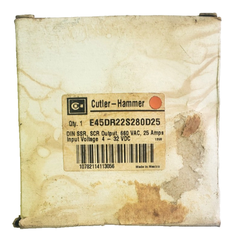 Cutler-Hammer E45DR22S280D25 SOLID STATE RELAY 4-32VDC INPUT/48-660VAC OUTPUT