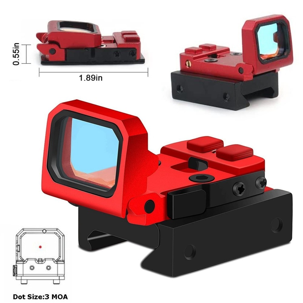 Tactical Folding Flip Up Red Dot Sight Holographic Reflex Sight RMR for Pistol