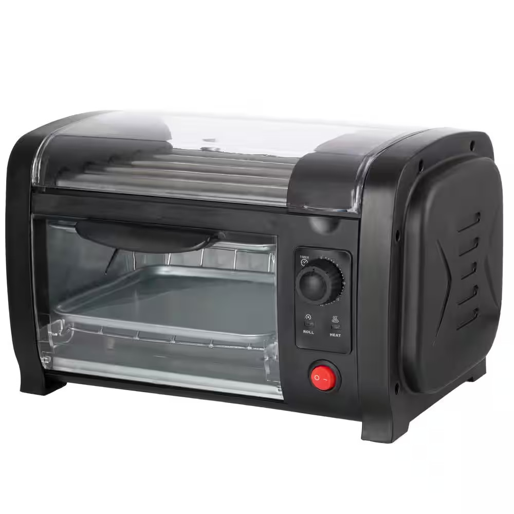 Countertop Hot Dog Roller with Bun Warmer and Adjustable Timer - 5 Stainless