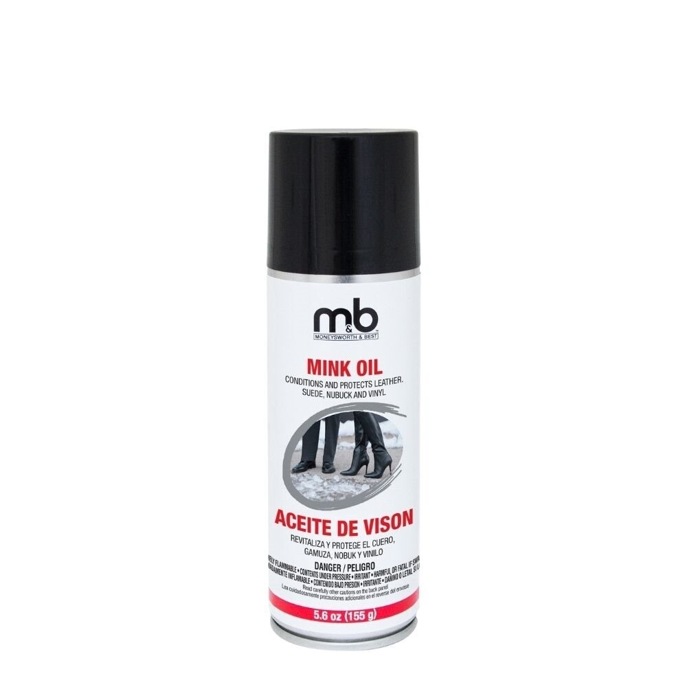 Moneysworth & Best Mink Oil Spray Leather Vinyl Protector Conditioner 5.6 oz