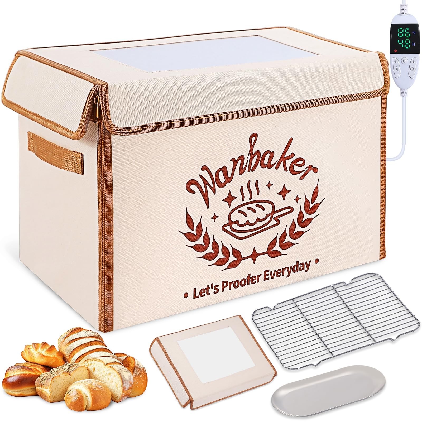 Folding Bread Proofing Box 68-131℉ Temp Control & 99H Timer, Wanbaker Doug