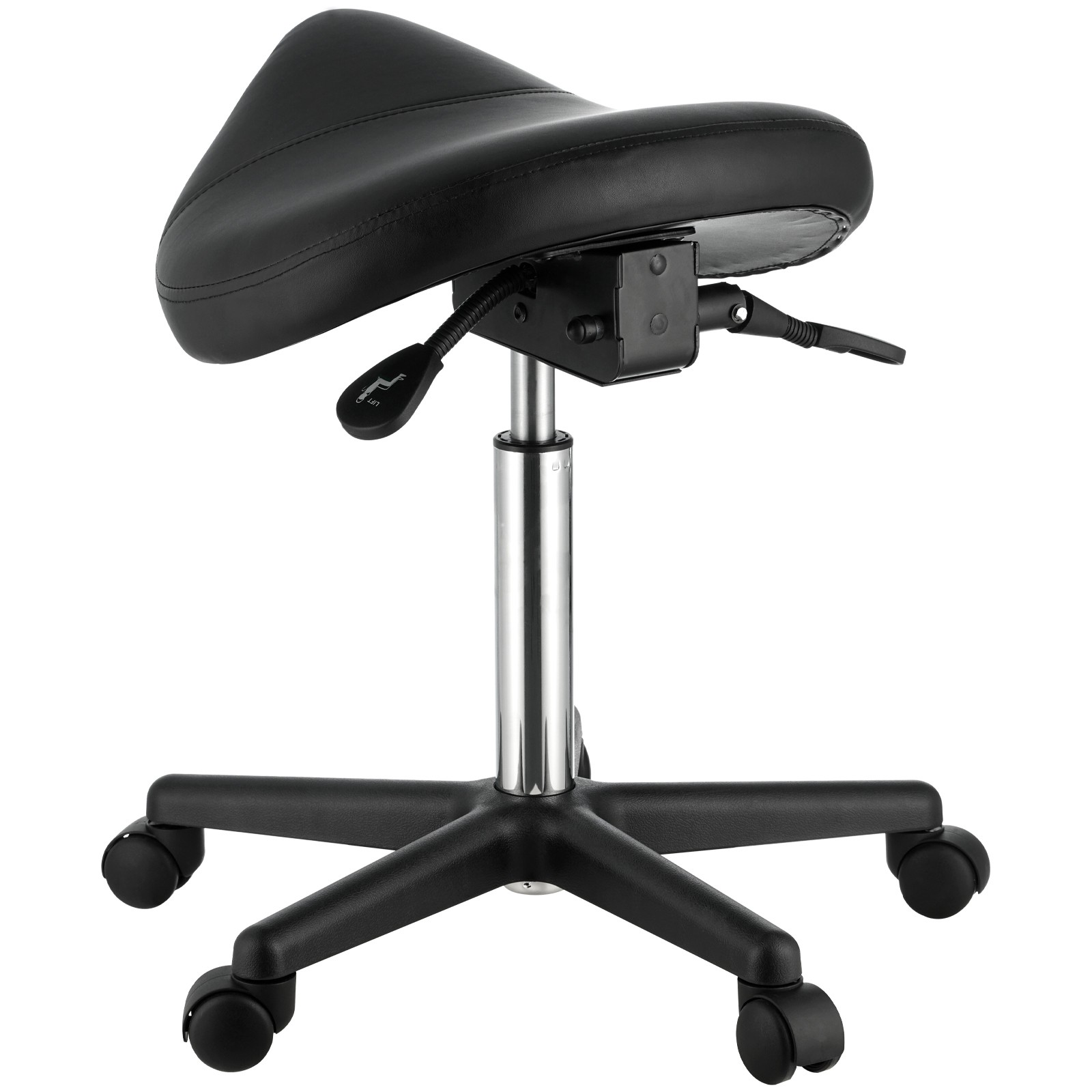 Uimoso Saddle Stool Rolling Chair Saddle Chair with Wheels Thickened PU Leather