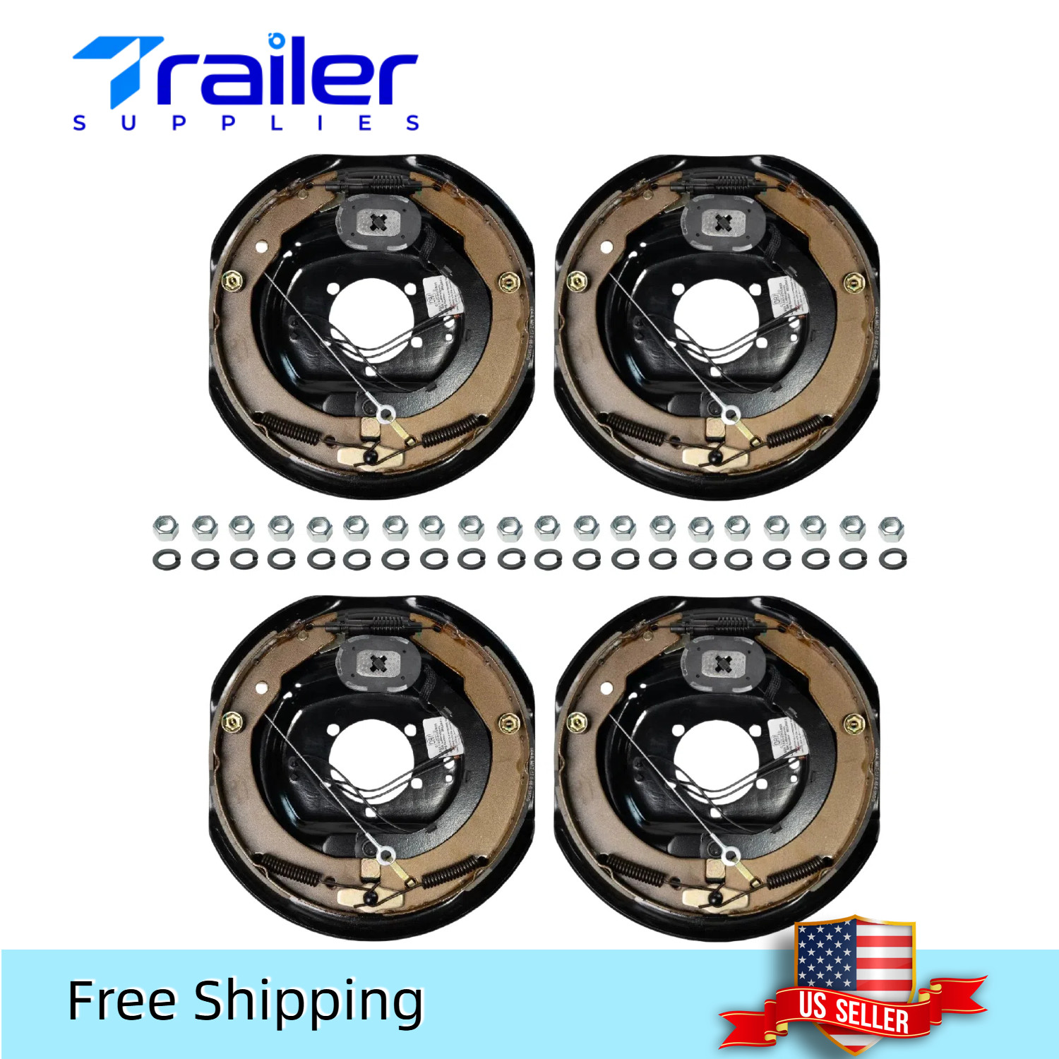 12"x2" Electric Trailer Brakes 4-Pack Self-Adjust for 7K Axles