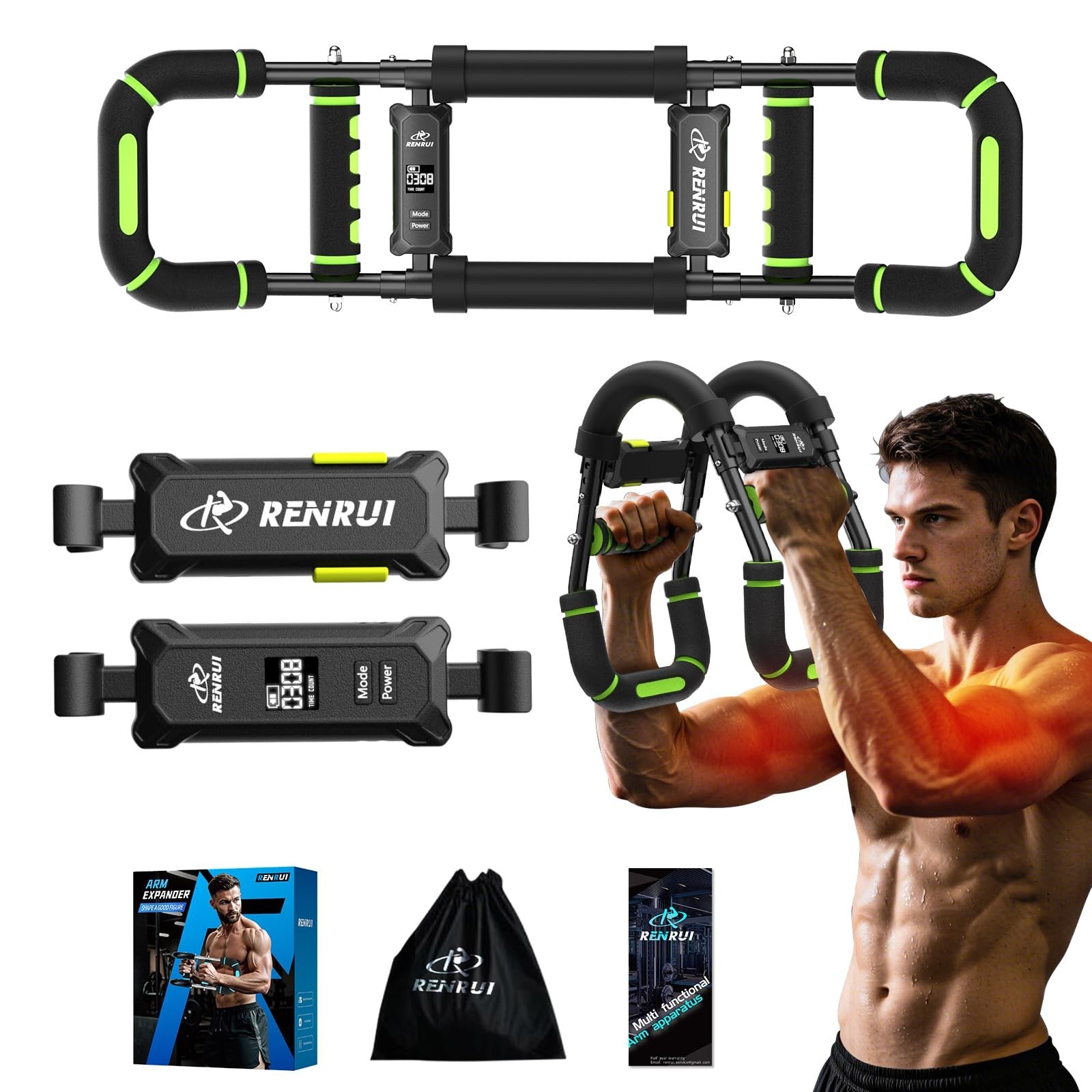 RENRUI Twister Arm Trainer, Adjustable 5 Resistance Levels (40-130 lbs) Chest...