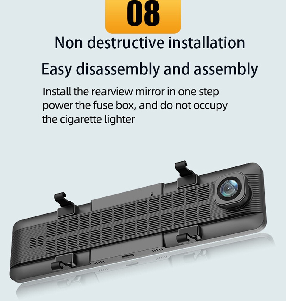 12 Inch 4 Cameras 4K WIFI Dash Cam 360 Degree Panoramic Monitoring ADAS Recorder