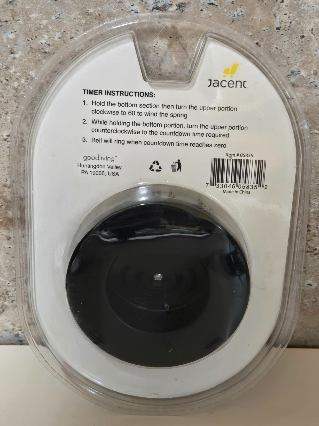 Brand New CULINARY ELEMENTS Black 60 Minute Kitchen Timer Gagets Countdown