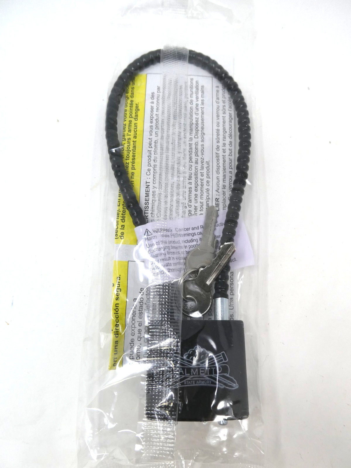 Firearm Gun Lock 2 Key New Sealed Black Padlock Style Child Safety 30mm Palmetto