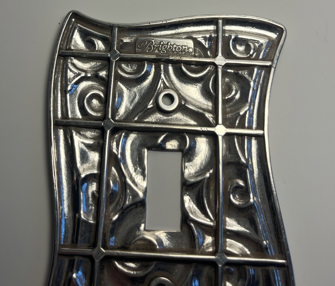 Brighton Scroll Light Switch Cover Plate Silver Tone Single Toggle Ornate