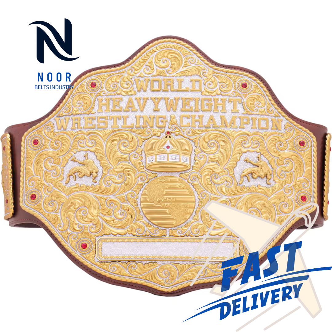 Big Gold Brown World Heavyweight Wrestling Championship Replica Title Belt 2MM