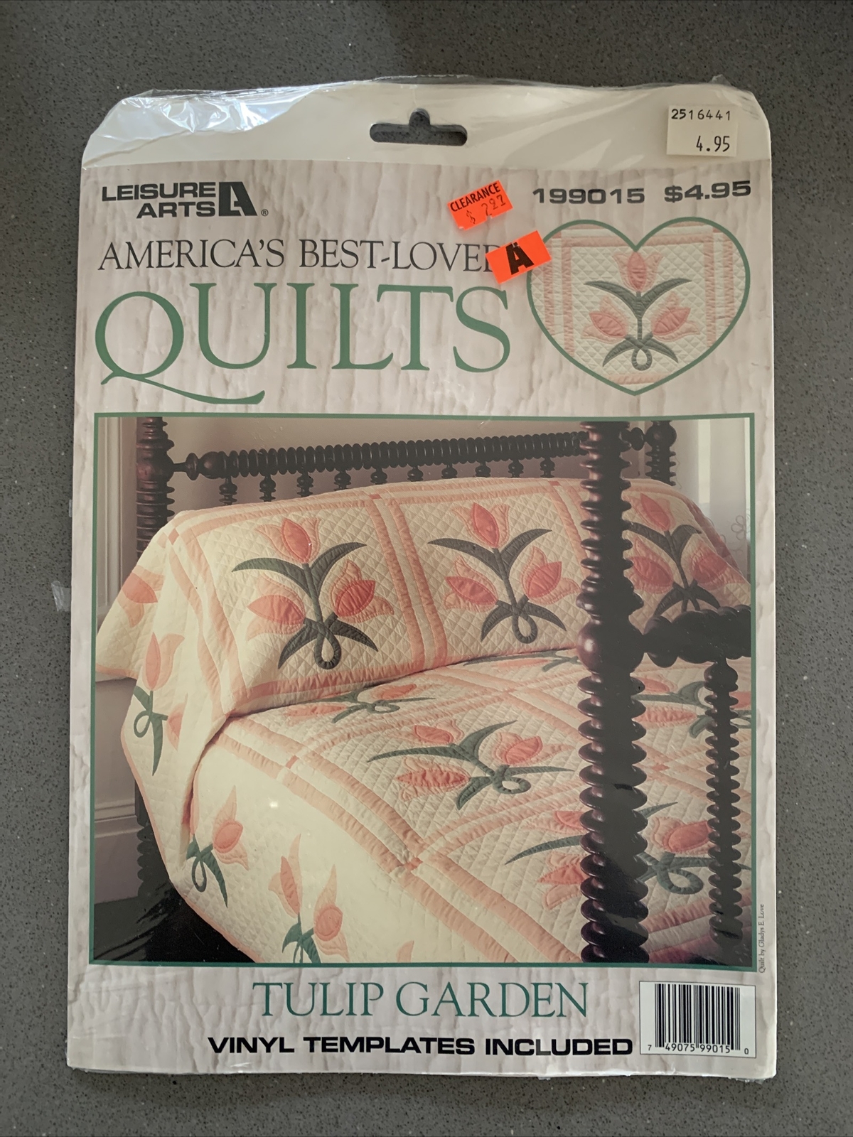 Vintage 1993 Leisure Arts Quilting Leaflet Tulip Garden with Vinyl Templates New