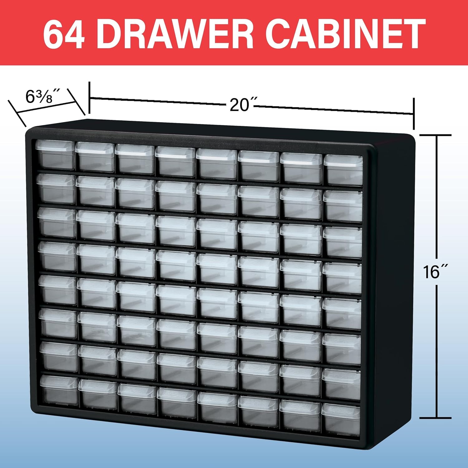 64-Drawer Plastic Drawer Storage Cabinet for Garage Organization, Bead Organizer