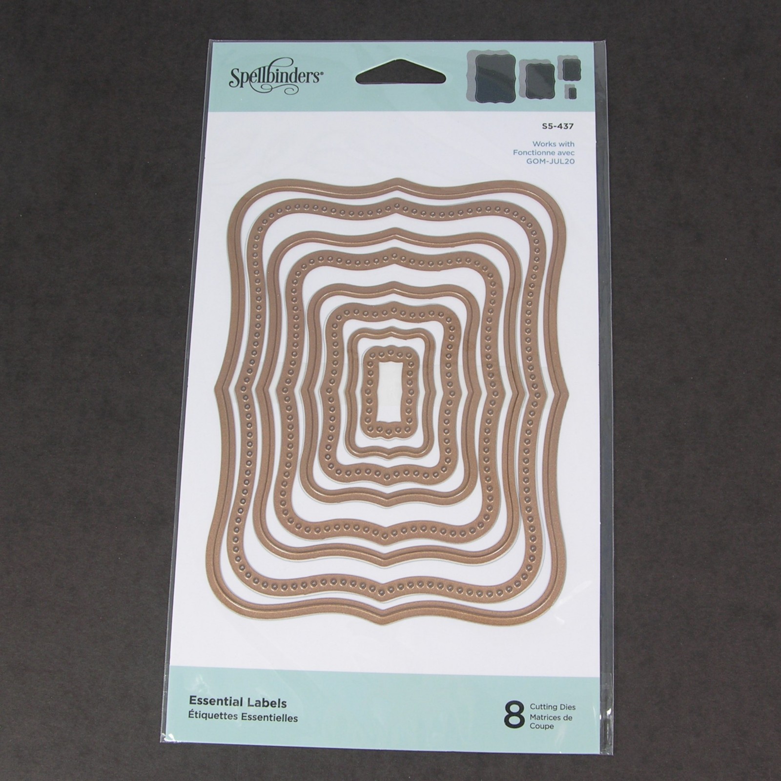 Spellbinders ESSENTIAL LABELS Metal Cutting Dies 8-Pieces FRAMES & BORDER