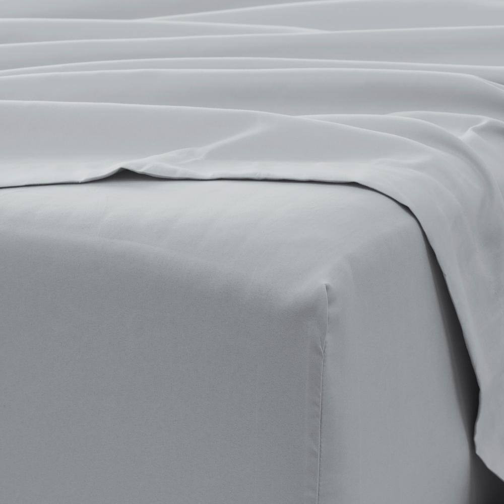 6-Piece Light Gray Solid Microfiber King Sheet Set Free Shipping New