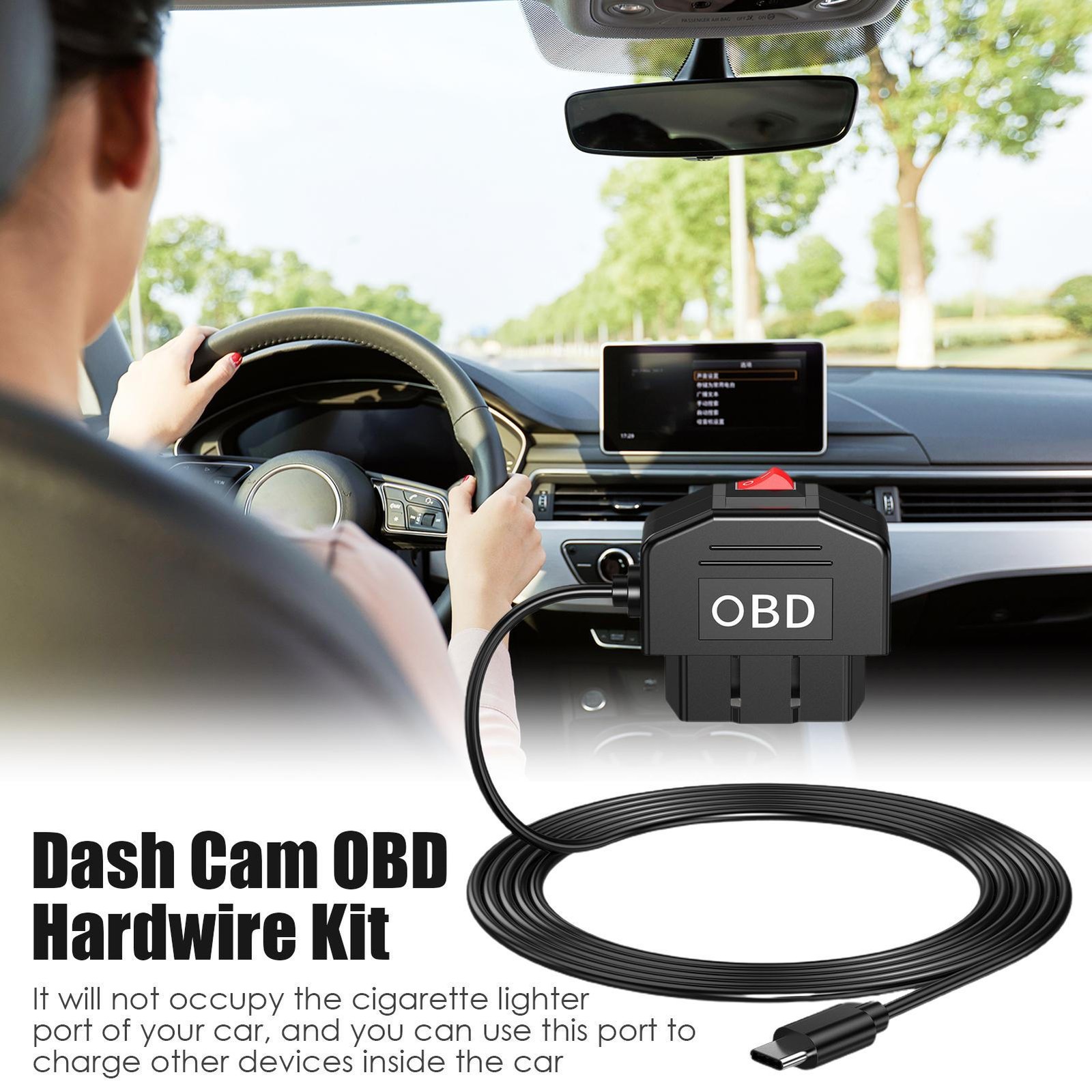 Driving Recorder OBD Cable, Driving Recorder USB C-type Hard Wired Kit
