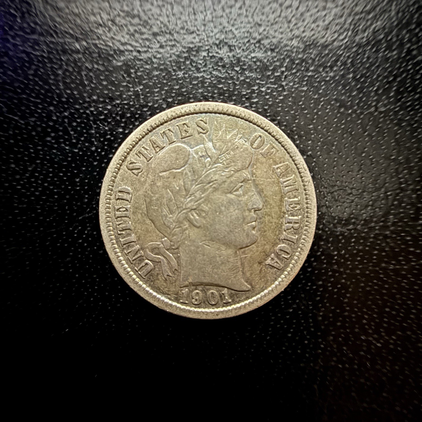 1901 Philadelphia Mint Silver Barber Dime Toner