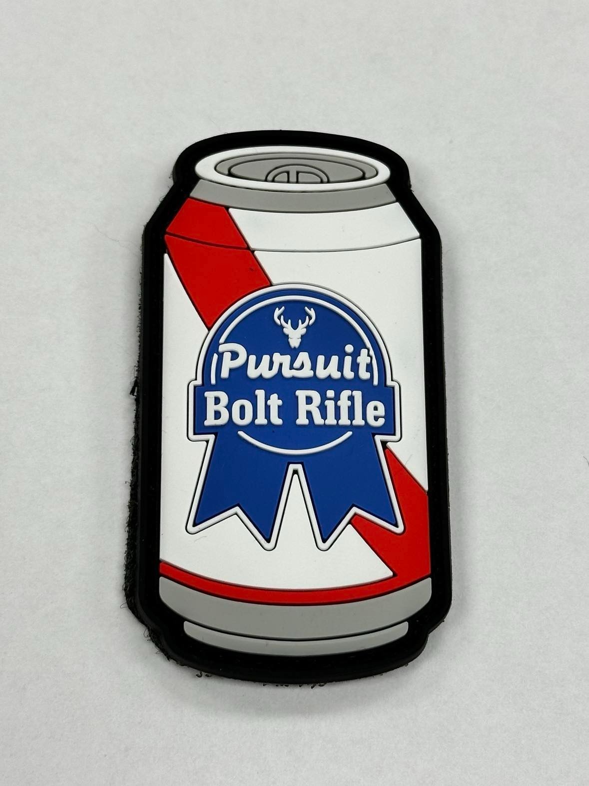 SHOT Show 2024 Stag Arms "Pursuit Bolt Rifle PBR Beer Can" patch, Hook/Loop, New