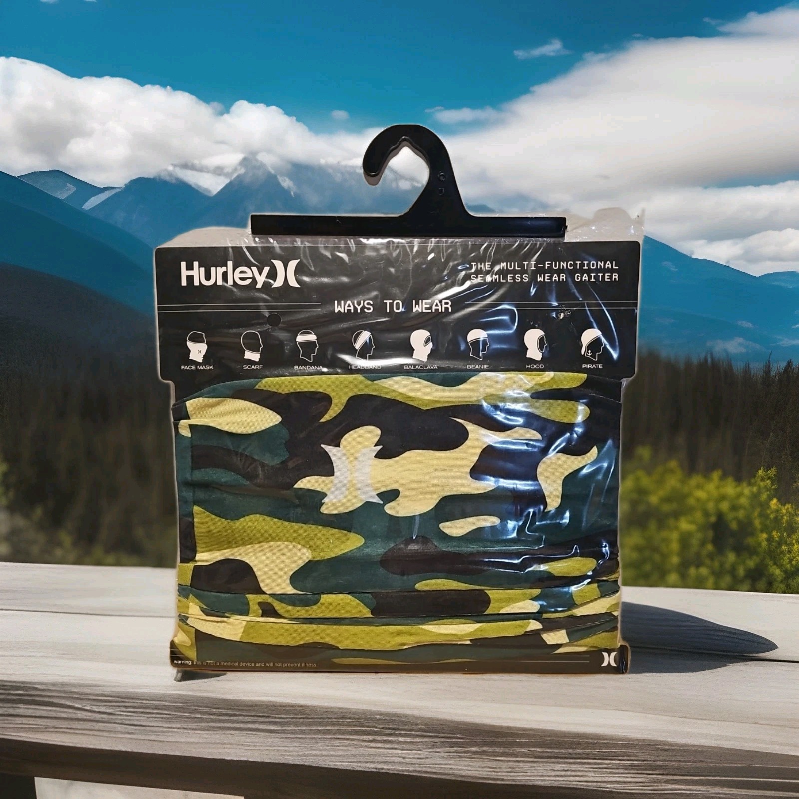 Hurley Lightweight Neck Gaiter  Face Mask Camo Hunting Multi-Functional One Sz