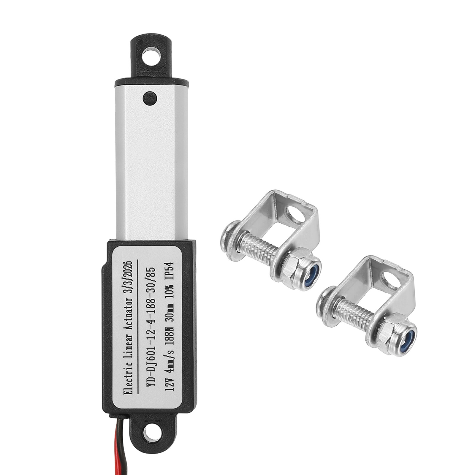 DC12V Mini Electric Linear Actuator 1.2"(Stroke) - 188N/42.3lbs, 0.2"/s Speed