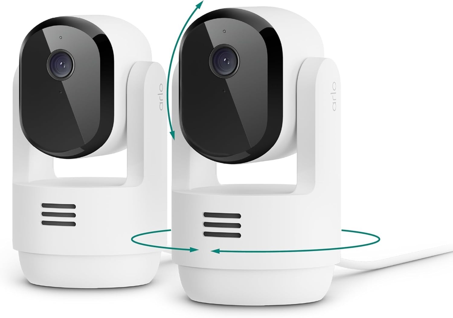 Arlo Essential Indoor Pan Tilt Security Camera 2K (2025 Release) -2 Cam Set NOB