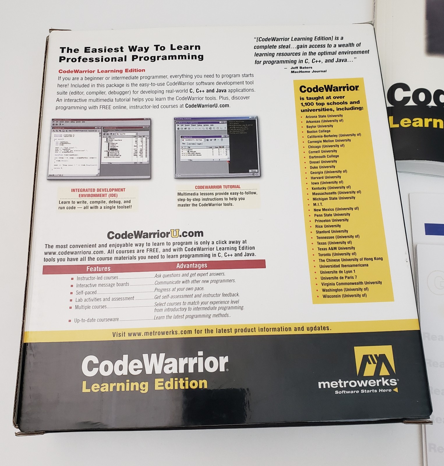 Vintage Used Big Box CodeWarrior Software for Mac C++ Java C