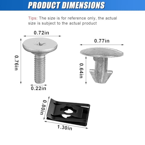 Car Engine Splash Shield Hardware Kit, Engine Lower Cover Pin Screw Bolt, 14PCS