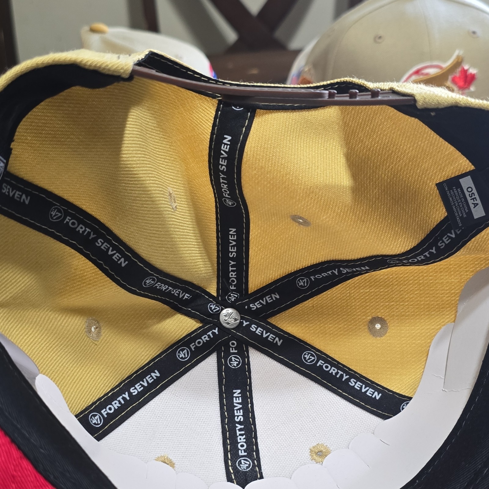 '47 Captain Baseball Hat Yellow Brown Elephant Logo Adjustable Strapback Cap