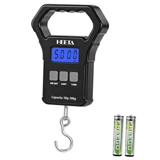 Fish Scale, 110lb/50kg Digital Portable Hanging Fishing Weight Scale with