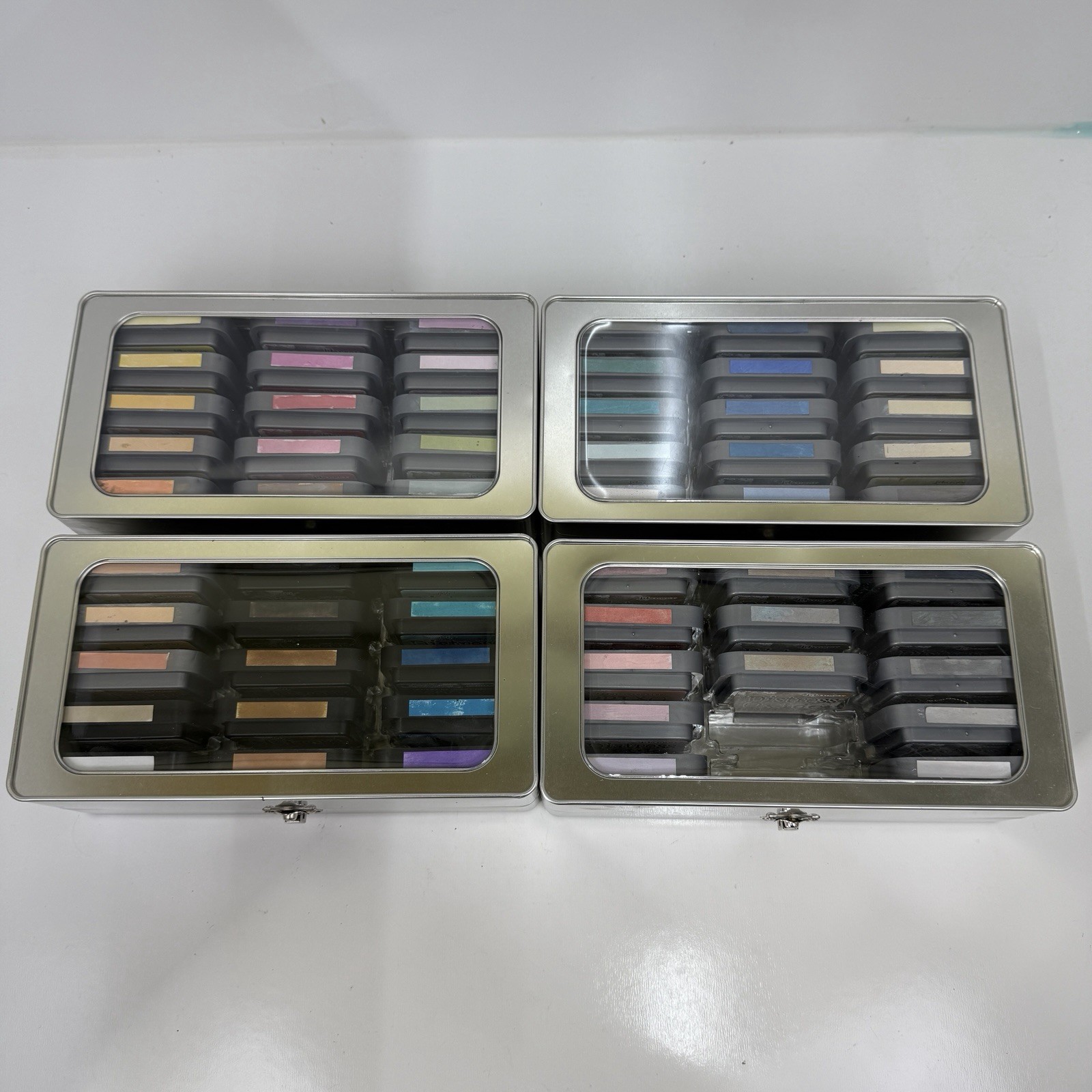 Tim Holtz Distress Oxide And Distress Ink Pads With Storage Tins, Lot Of 57 Pads