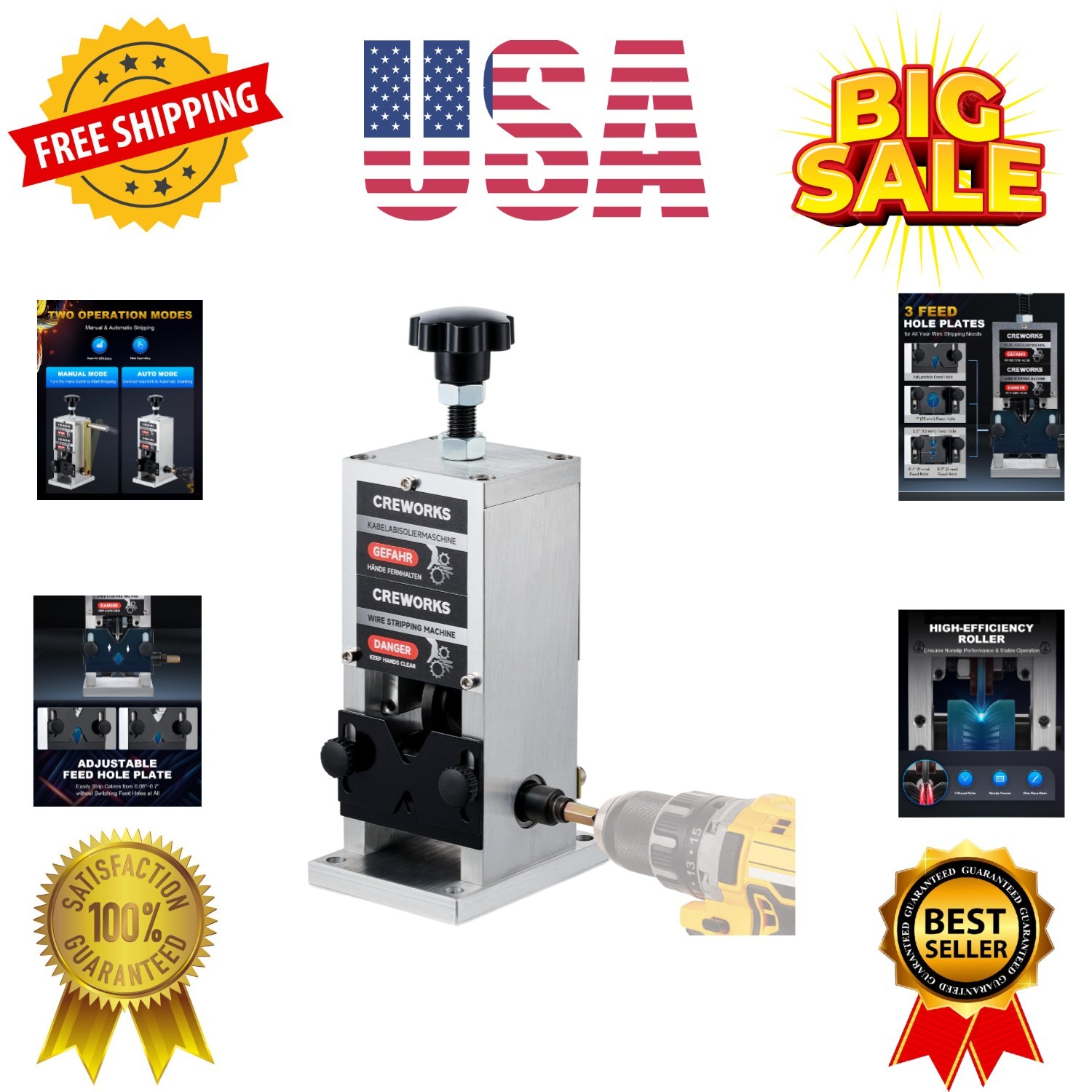 Manual Wire Stripper Machine, 0.06"-1" Wire Stripping Machine, Wire Stripping...
