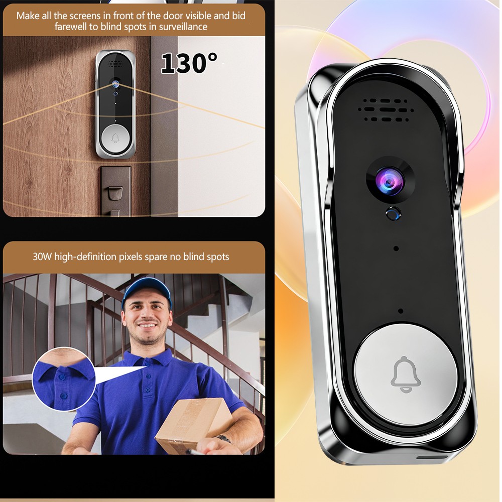 Wireless Security Smart Doorbell Intercom Two-Way Video Camera Bell Chime 1080P