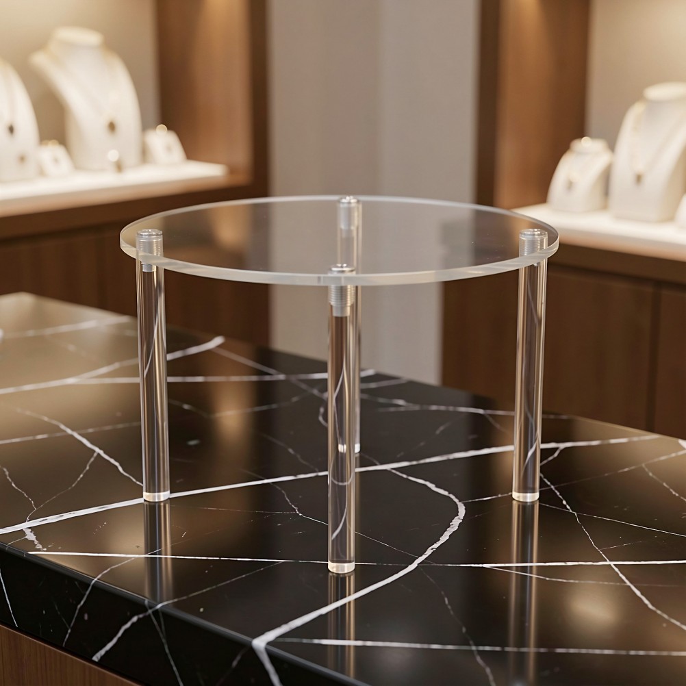 3pcs Round Acrylic Display Riser, Clear Pedestal Riser Board, 6"