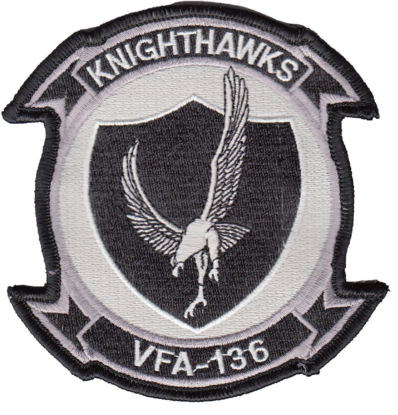 VFA-136 KNIGHTHAWKS BLACK/GREY COMMAND CHEST PATCH