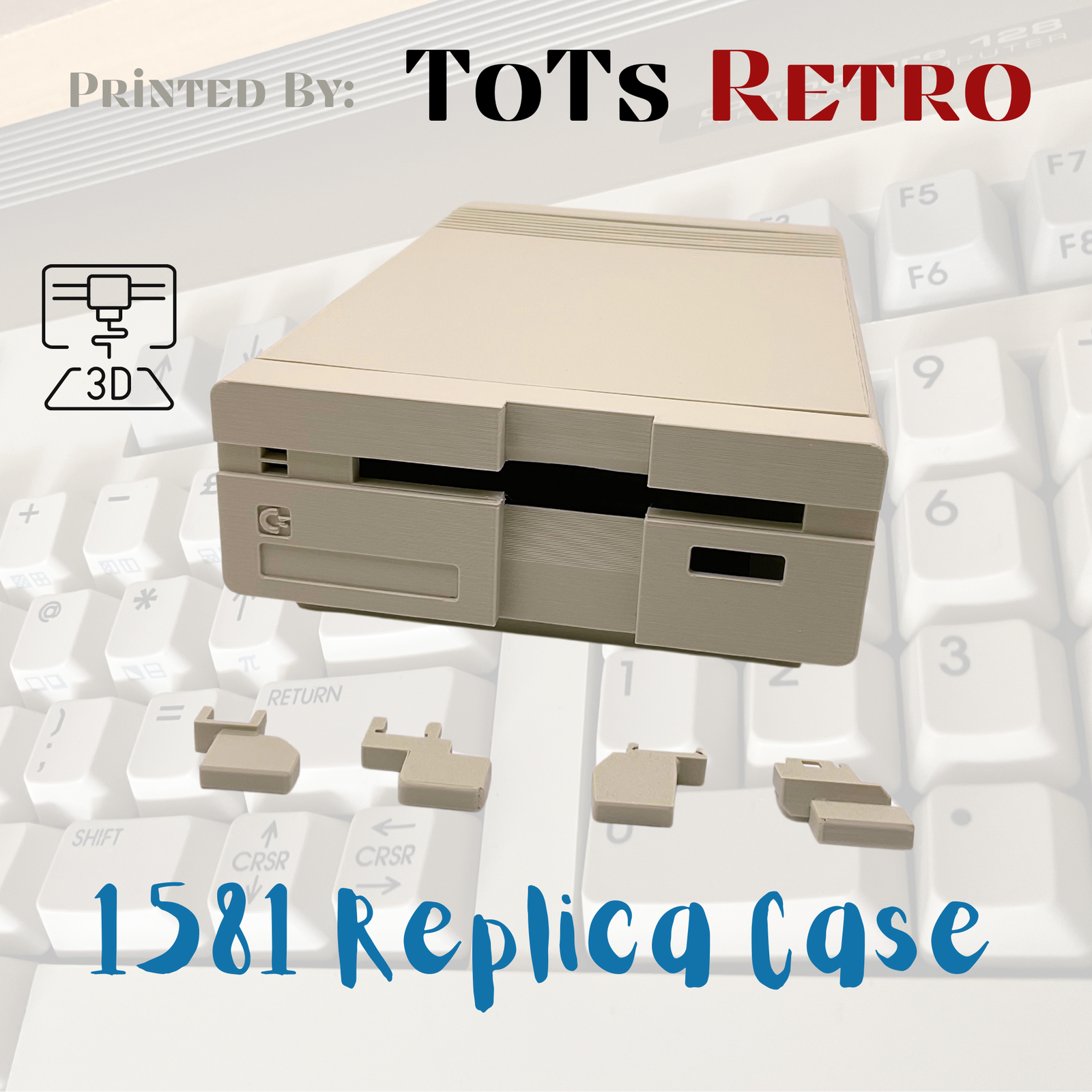 Commodore 1581 Replica Case 3d Printed For Commodore c64 or c128 CBM Computer