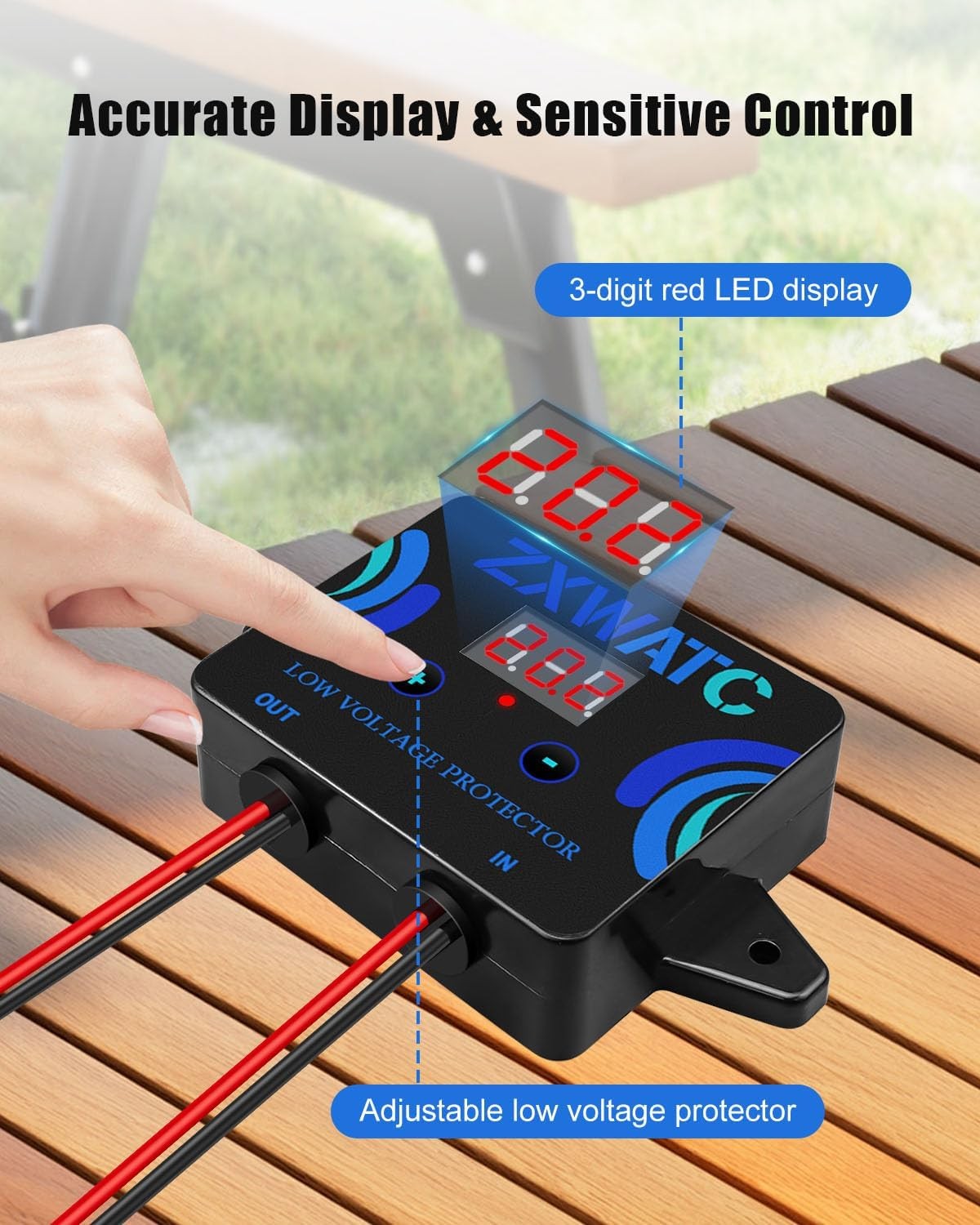 DC12-36V Low Voltage Protector, Digital Disconnect Switch, Over-Discharge Cutoff