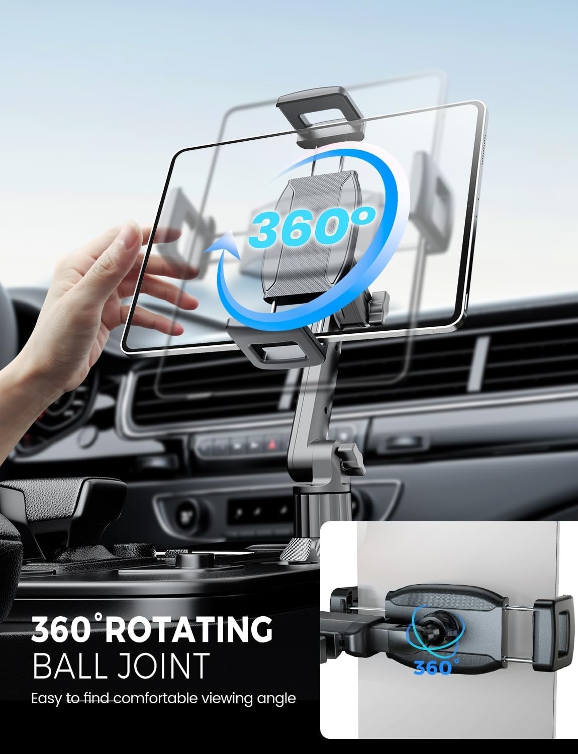 Versatile Tablet Clamp with 360° Rotation for Complete Viewing Flexibility