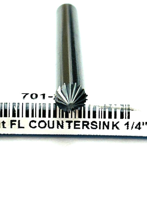 1/4" 90 DEGREE CARBIDE COUNTERSINK MULTI FLUTE 1/4" SHANK 18 FLUTES OSG 701-2502