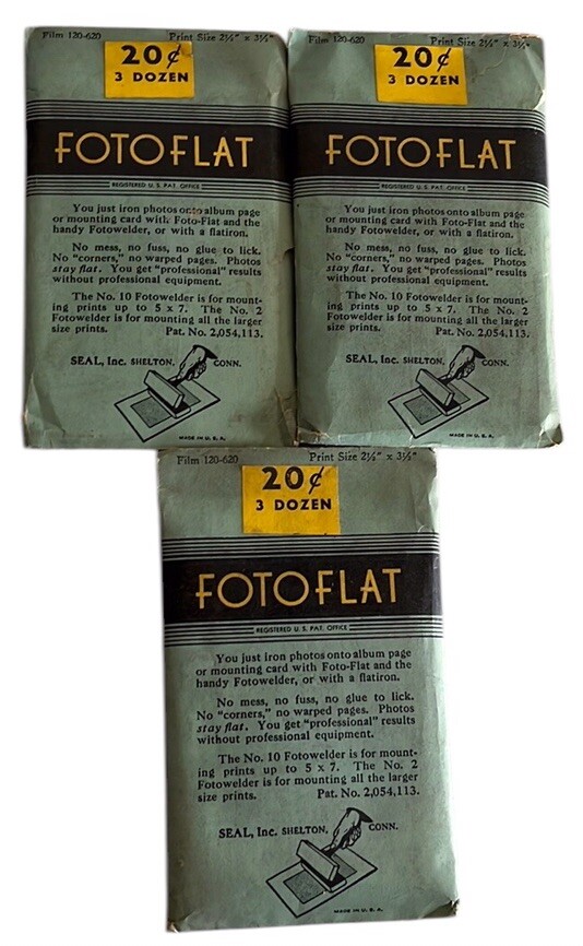 Vtg FOTOFLAT Mounting Membrane~Camera Film Accessory~3 Pkgs~Prop/Display~READ