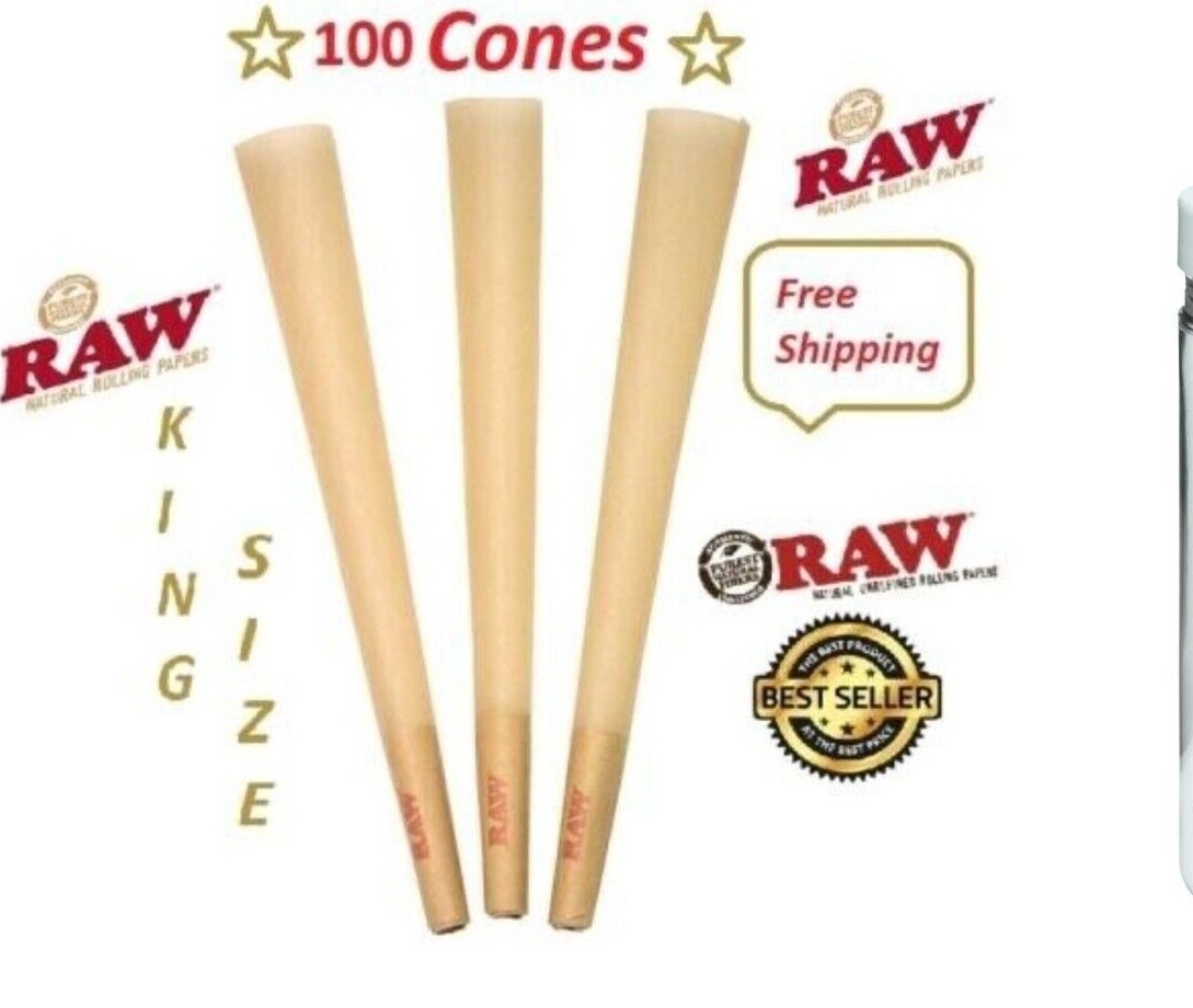 Authentic Raw King Size pre rolled Cones W/ Filter tips 25 / 50 / 100 200 300 ct