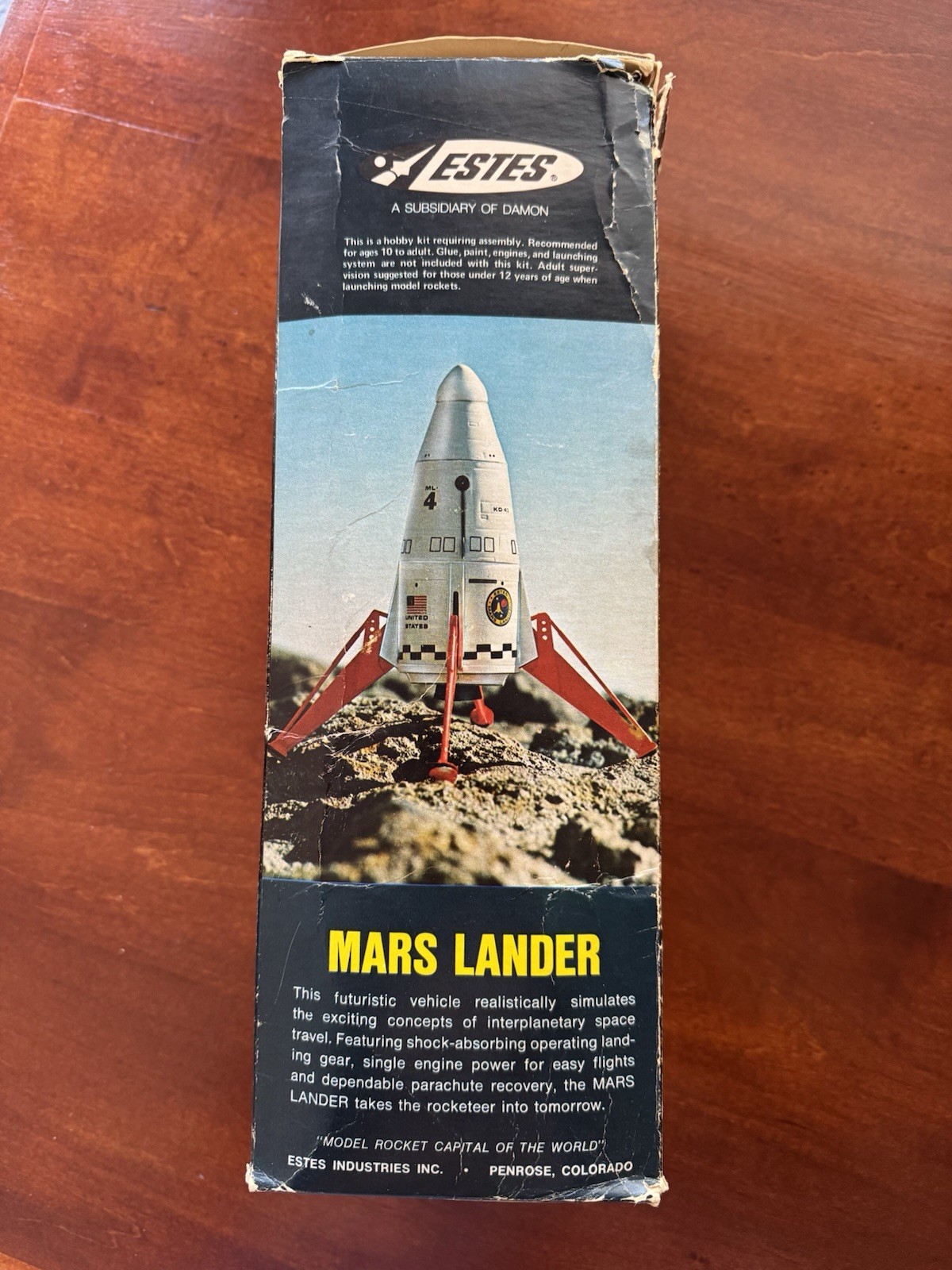 Estes Mars Lander Flying Model Kit K-43 Original Box Only