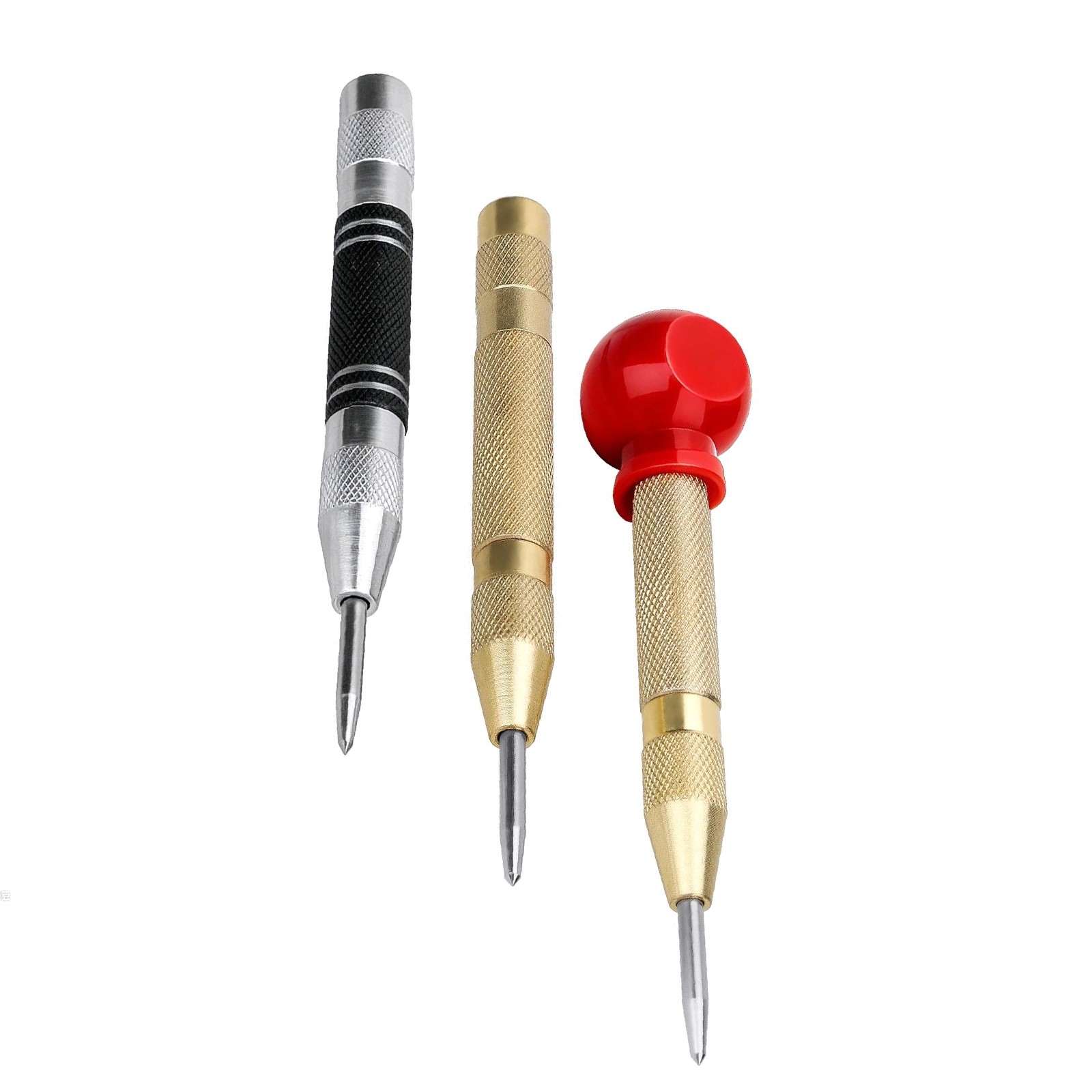 Automatic Center Punch Kit 3 Tools Adjustable Force for Metal Wood Plastic