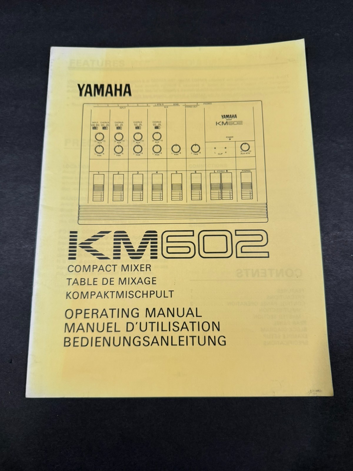 Yamaha KM602 Compact Mixer Operating Manual
