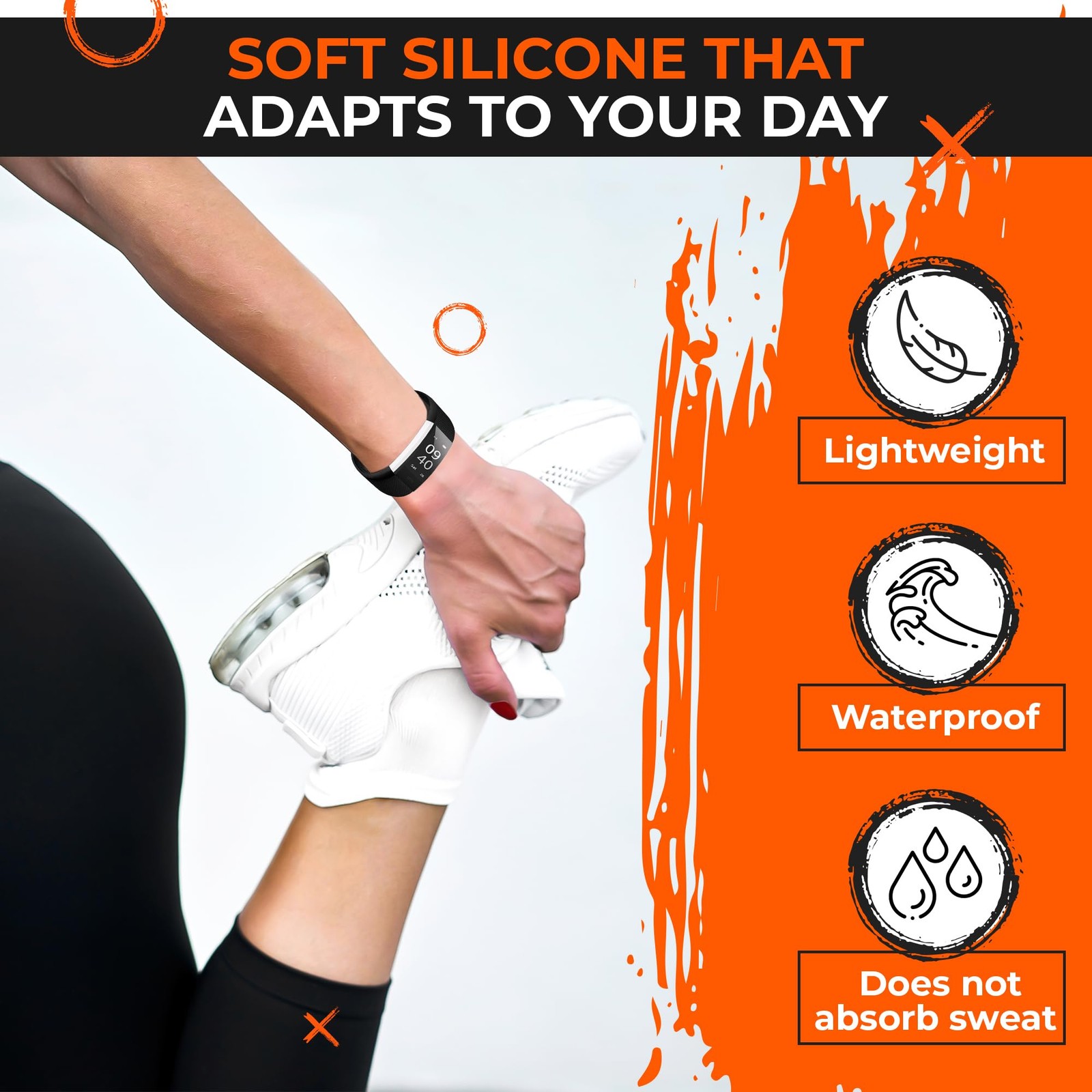2Pack Bands Compatible with ID115Plus HR — Adjustable Silicone Wrist Straps