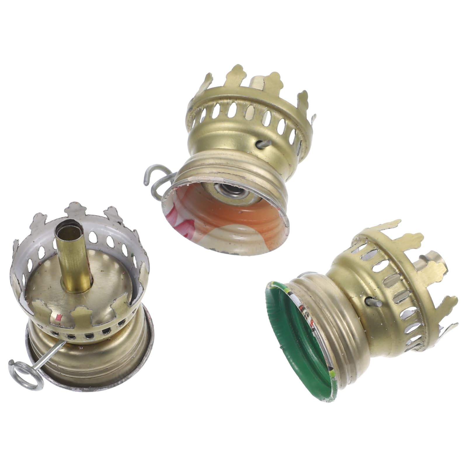 Antique Kerosene Oil Lamp Burner Replacement Kit Wick Holder Parts 3 PCS