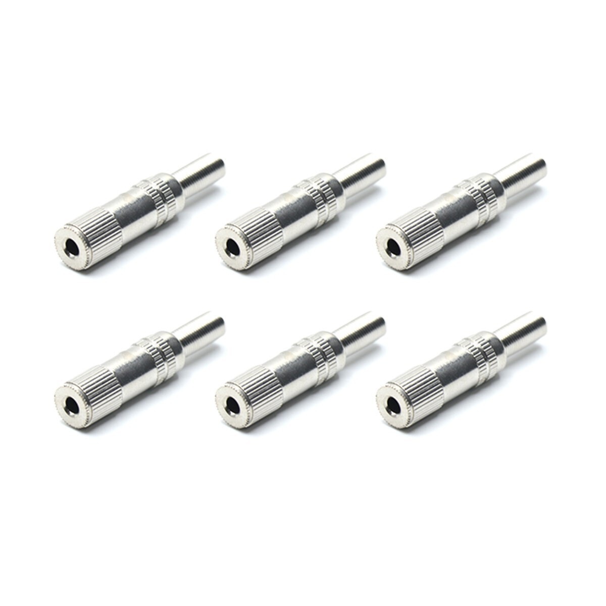 6 Pcs 3.5mm 1/8" Stereo Female Audio TR Plated Jack Plug Adapter Connector
