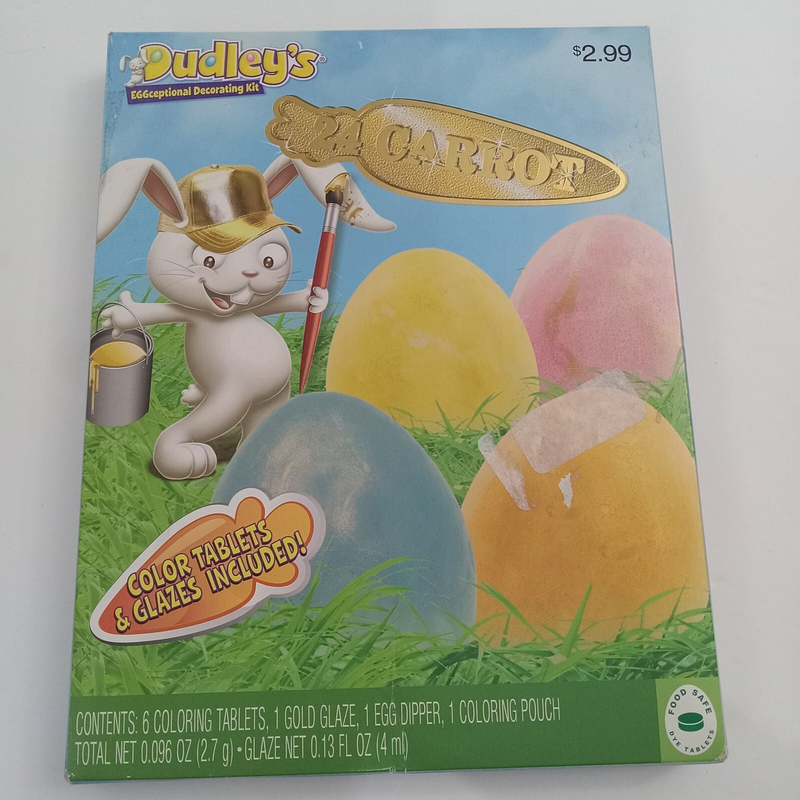 Dudley's Easter Egg Decorating Kit 24 Carrot 6 Color Tablets and Glazes Included